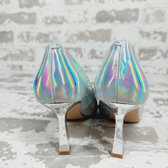 Steve Madden Salza Iridiscent Metallic Pointed Toe Pumps X128 - Picture 6 of 11